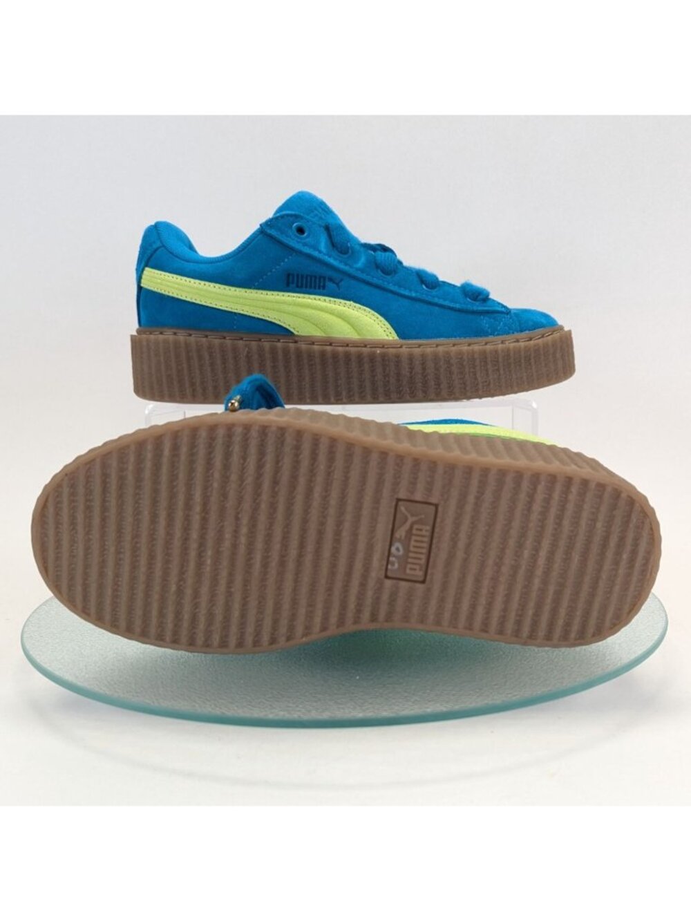 PUMA Fenty Creeper Phatty Womens 6.5 Speed Blue Lime Platform Sneakers Shoes - Picture 2 of 9